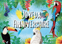 Anniversaire tropical avec des oiseaux color&eacute;s